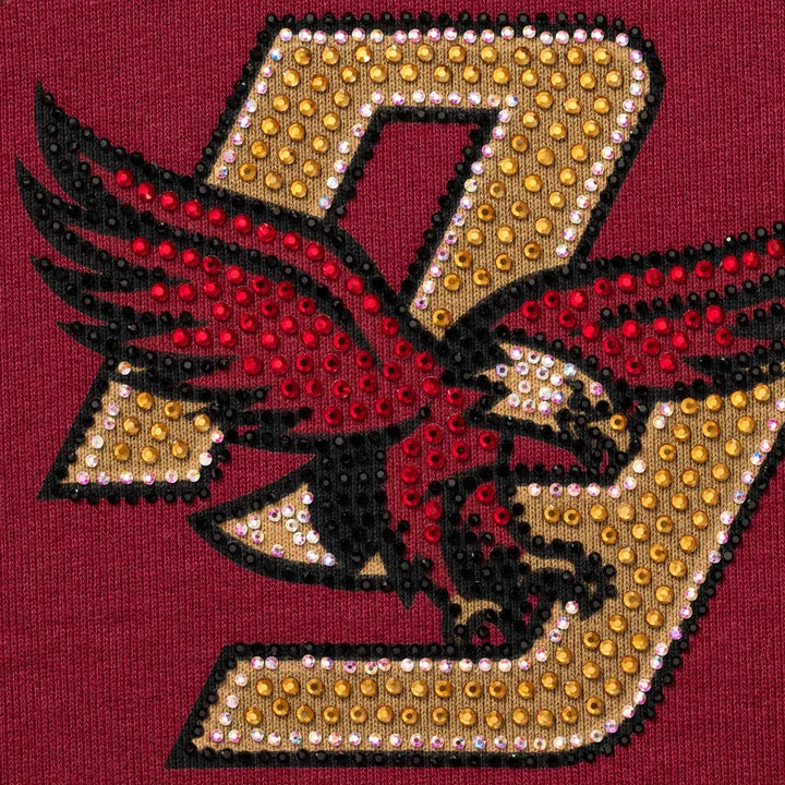 Rhinestone Eagle Hooded Sweatshirt — Red
