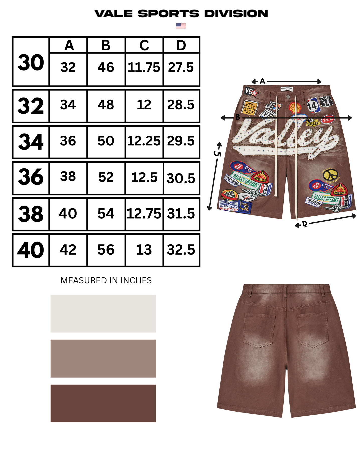 BROWN 1980S JORTS - Vale Forever