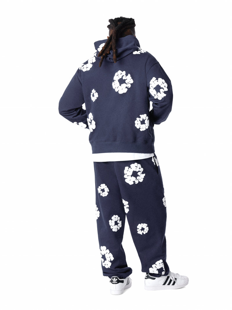 Cotton Wreath Hoodie Navy