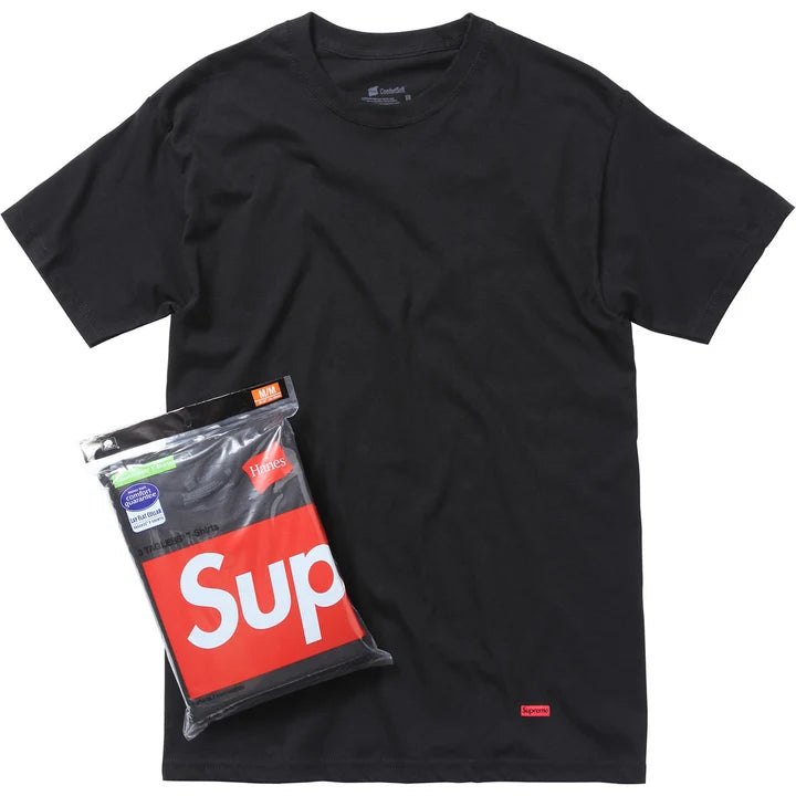 Supreme®/Hanes® Tagless Tees (3 Pack) — Black