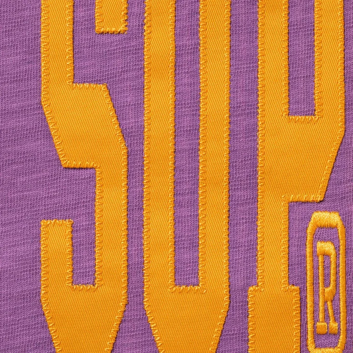 Stretch Appliqué S/S Top — Dusty Purple