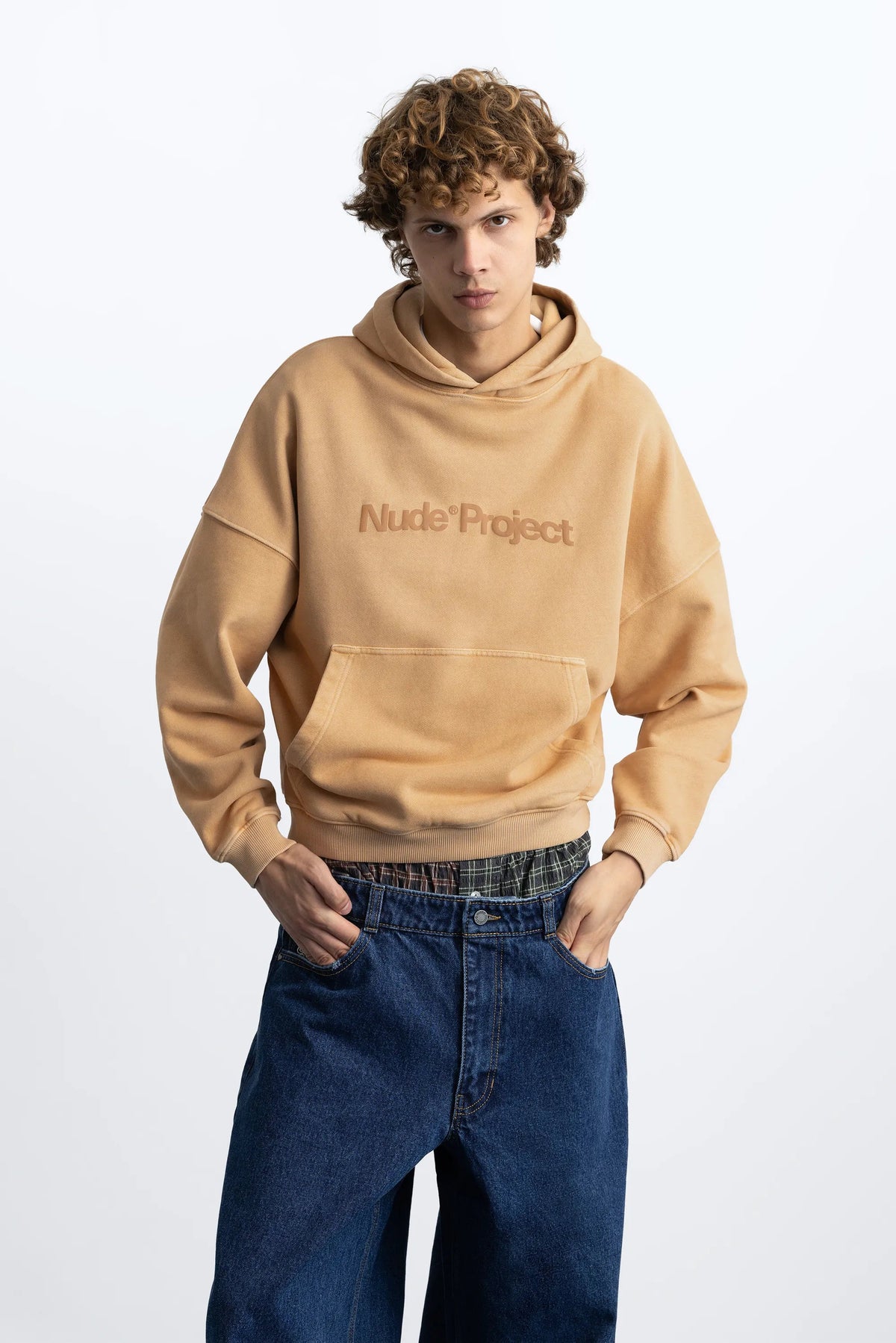Box Logo Hoodie Beige