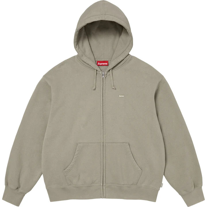 Small Box Zip Up Hooded Sweatshirt — Grey