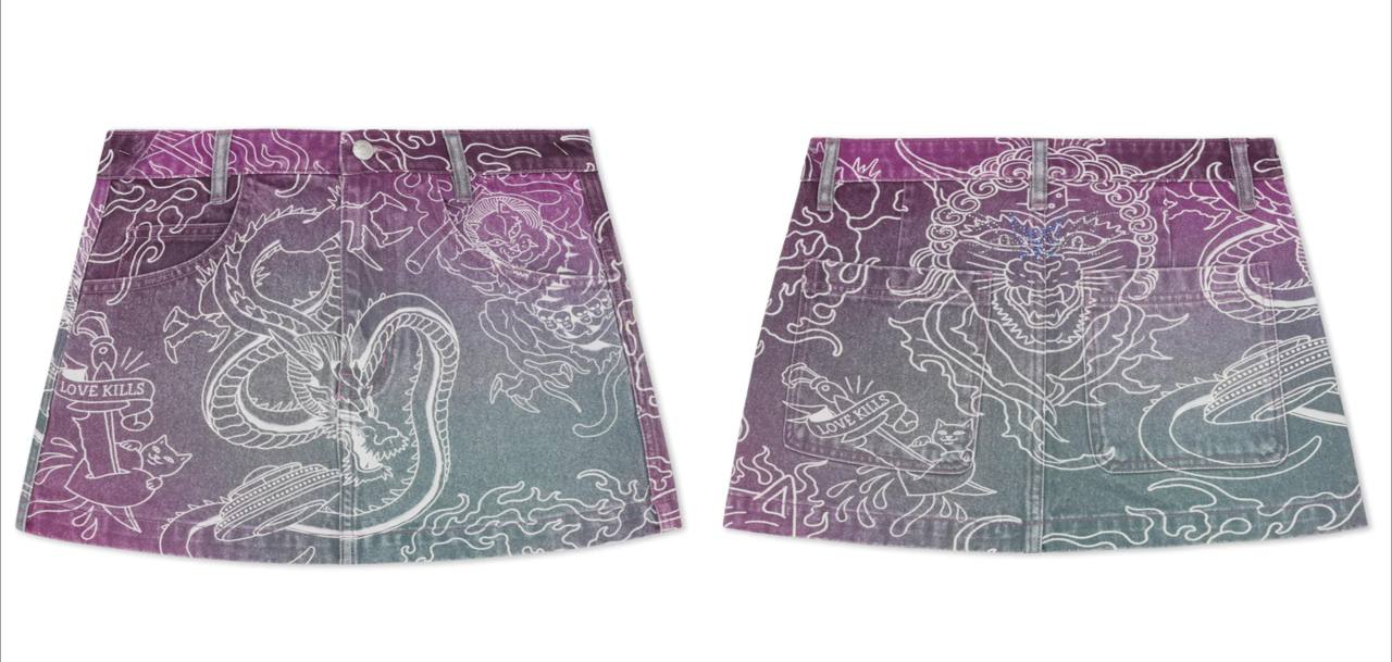 RIPNDIP TRACE DENIM SKIRT