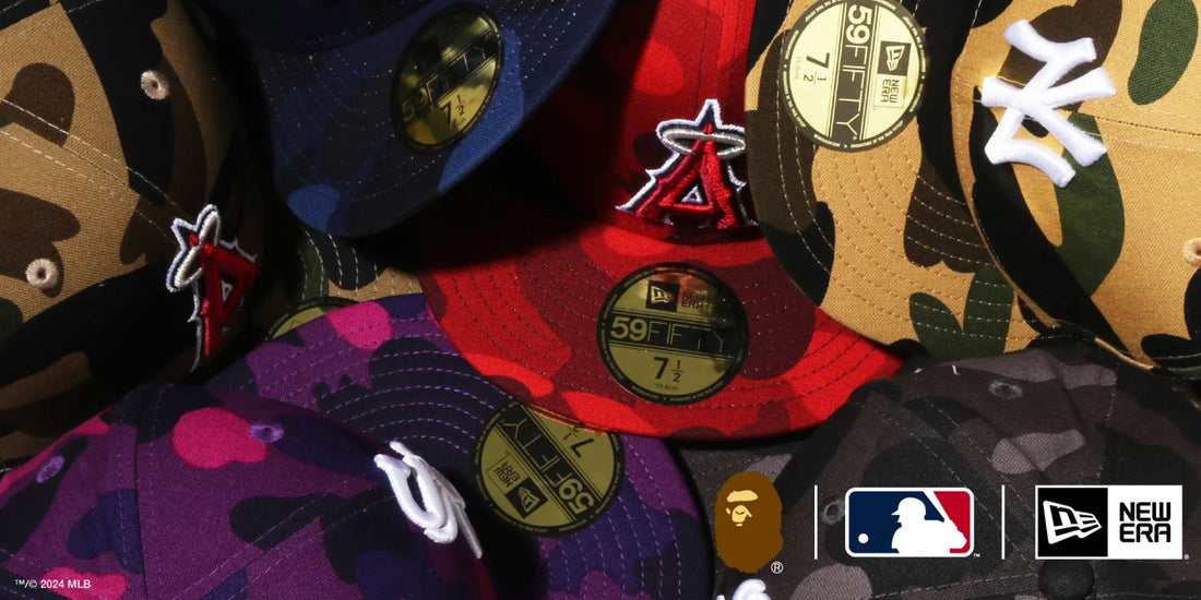 A BATHING APE®︎ and MLB (Major League Baseball) teams up with NEW ERA®︎ for a 59FIFTY Caps.