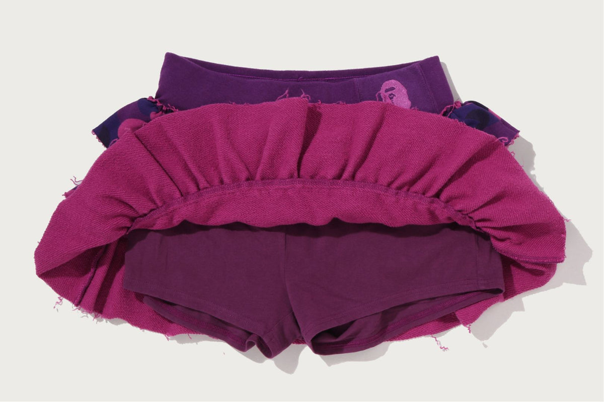 COLOR CAMO RUFFLE SWEAT SKIRT