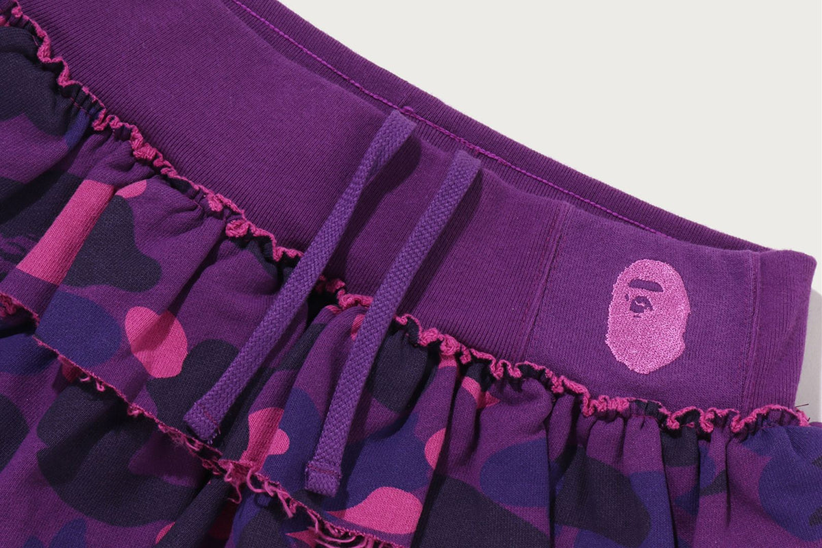COLOR CAMO RUFFLE SWEAT SKIRT