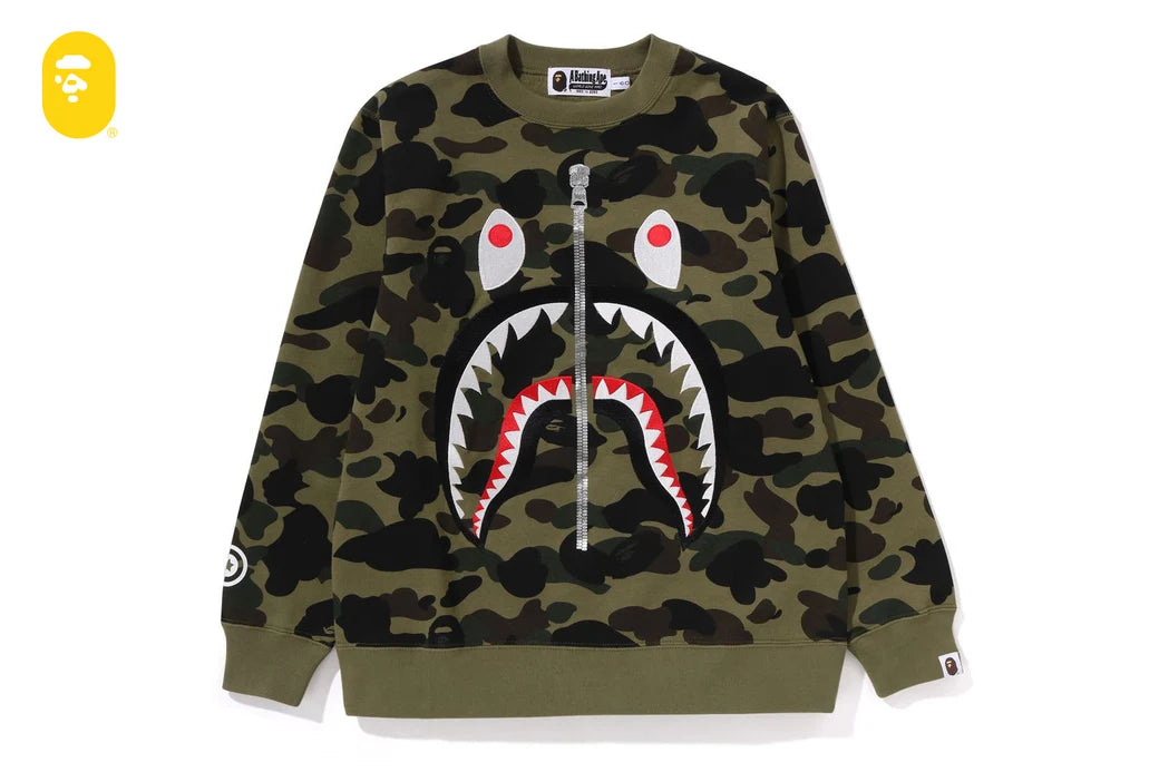 1ST CAMO SHARK CREWNECK