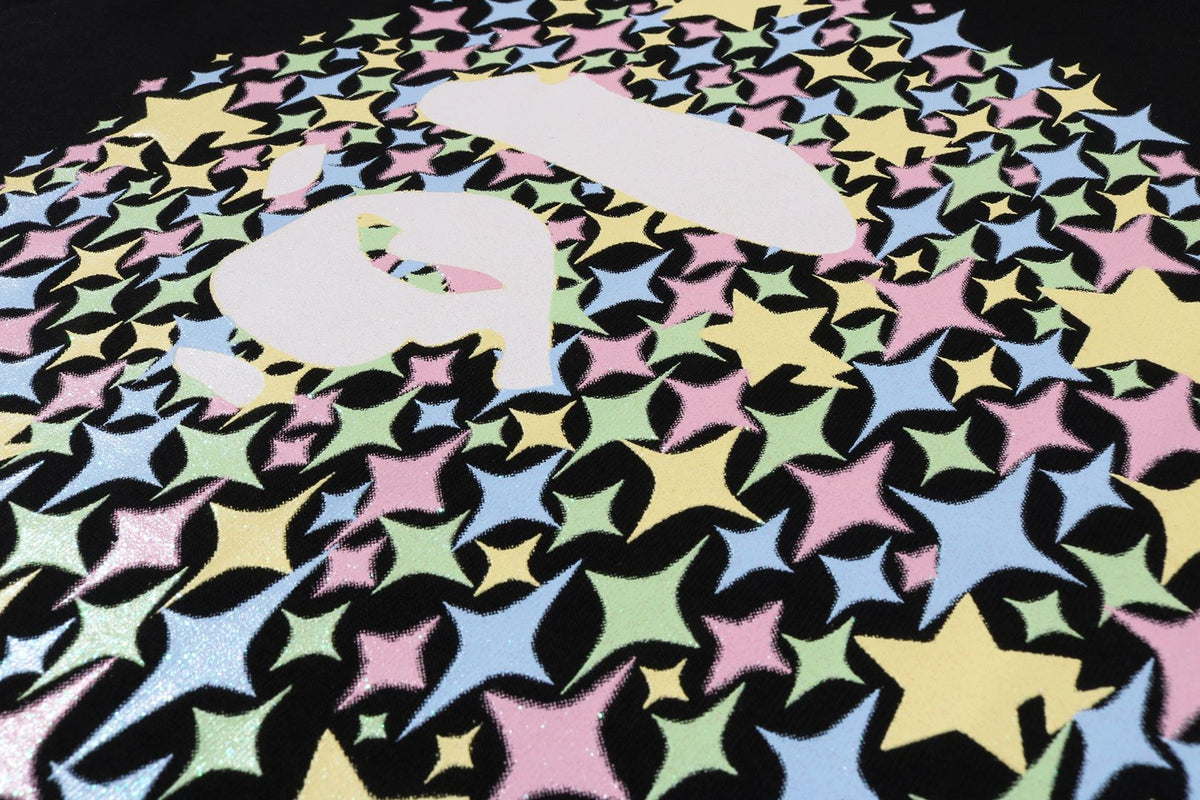 BLING STAR GLITTER APE HEAD TEE