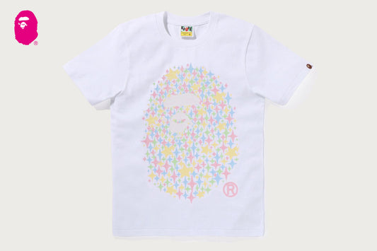 BLING STAR GLITTER APE HEAD TEE