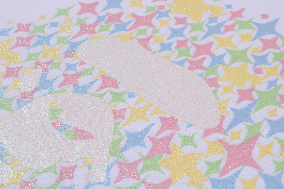 BLING STAR GLITTER APE HEAD TEE