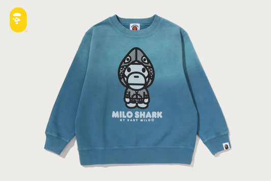 MILO SHARK FZH VINTAGE EFFECT CREWNECK SWEATSHIRT