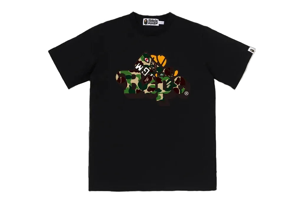 ABC CAMO SHARK MILO ON BAPE TEE