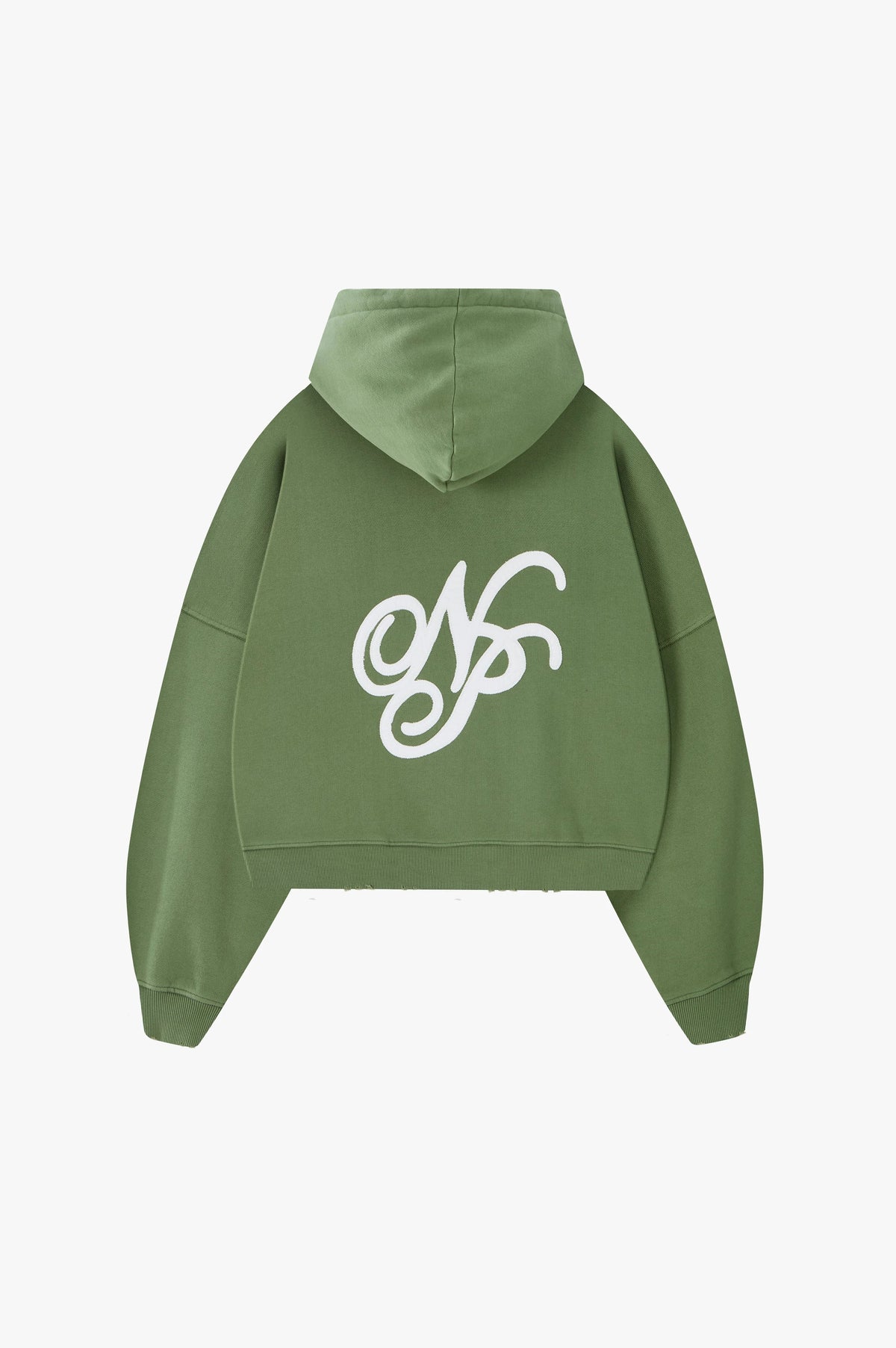 Script Zip-Up Hoodie Green