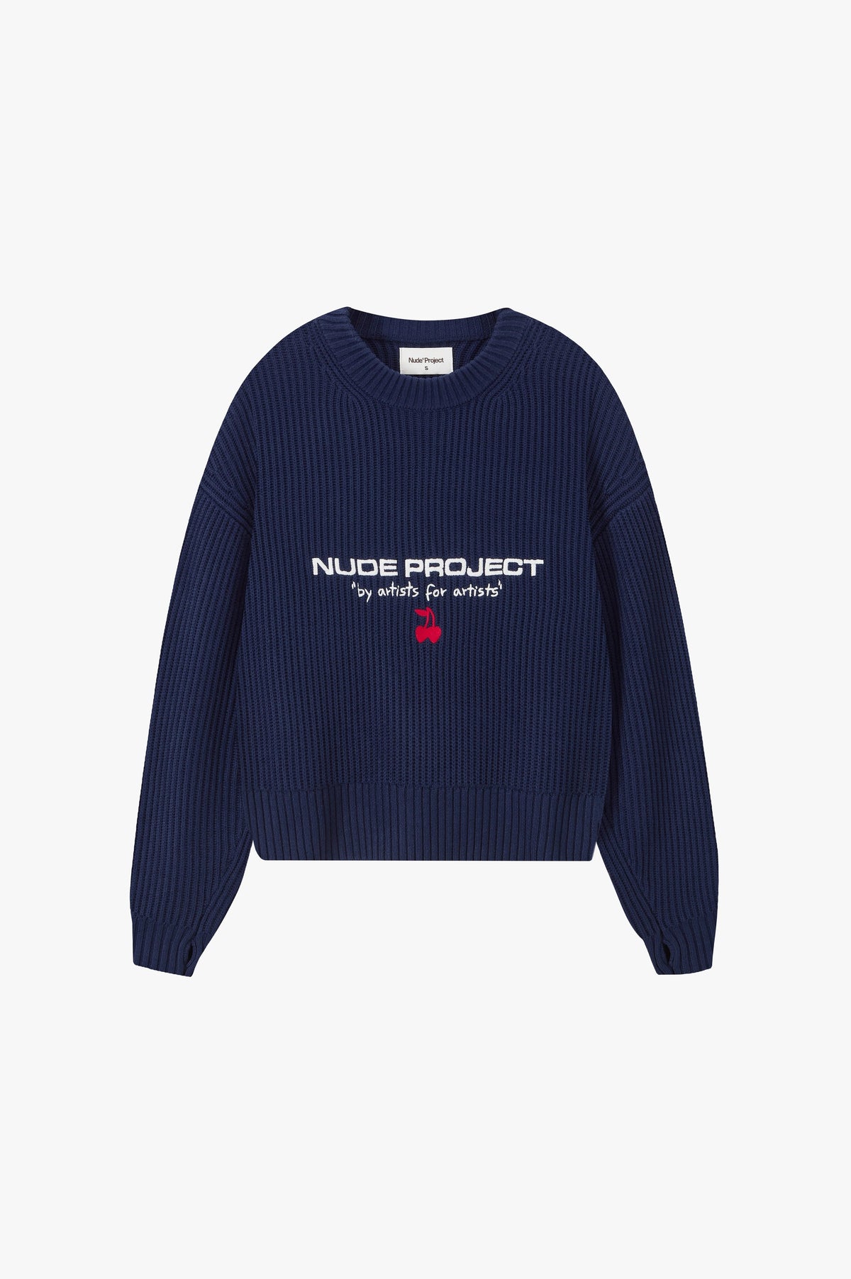 Wavy Knit Sweater Navy