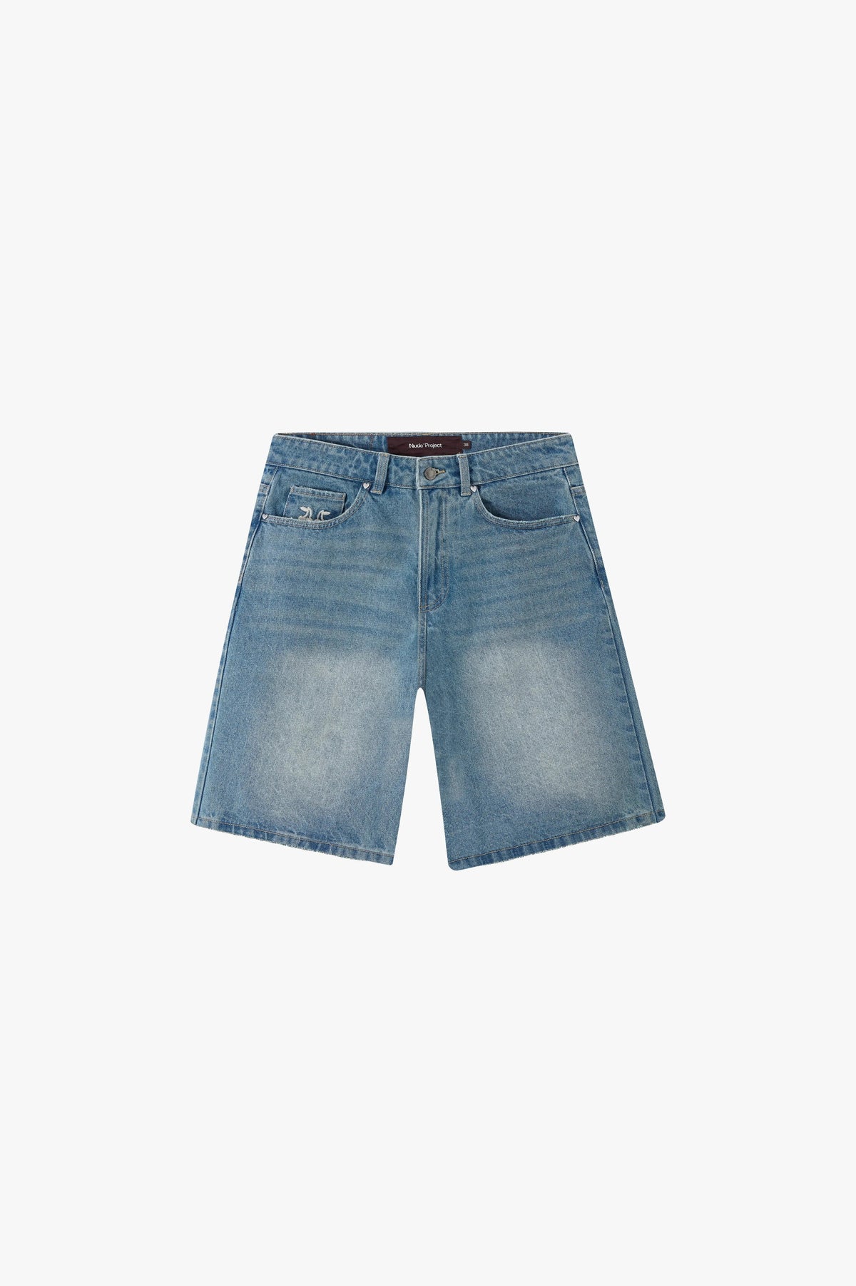 Straight Denim Shorts Medium Blue