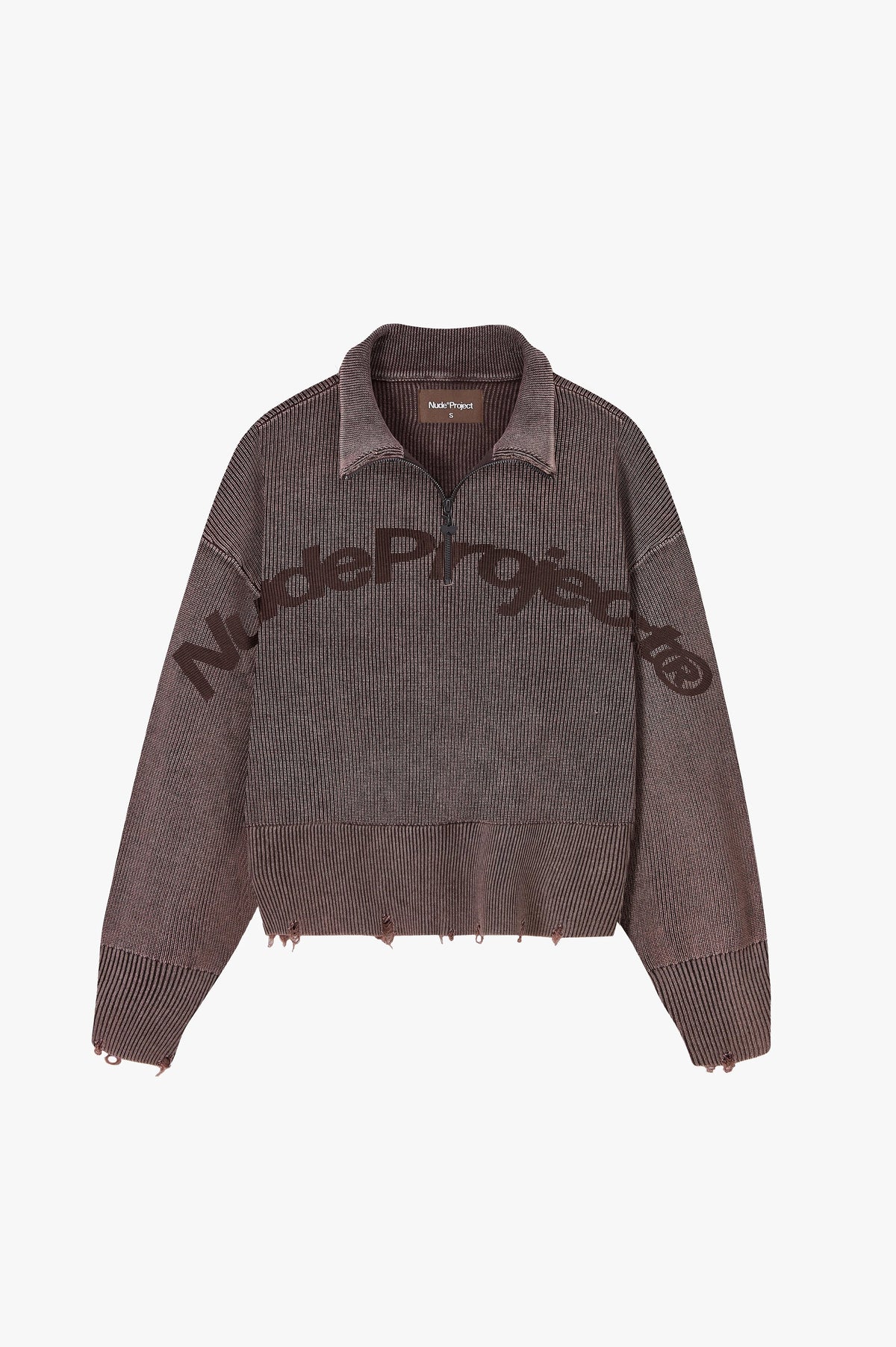 Beast Quarter-Zip Knit Brown
