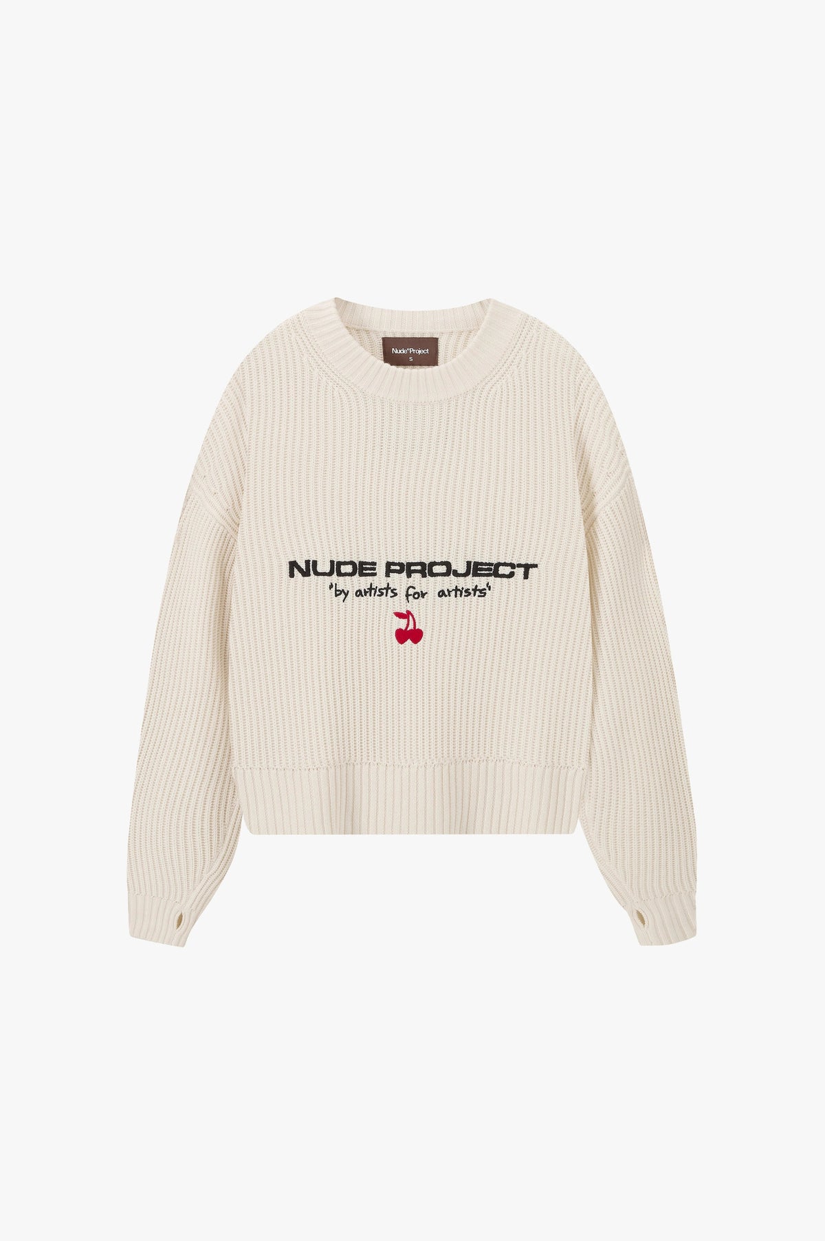 Wavy Knit Sweater Ivory