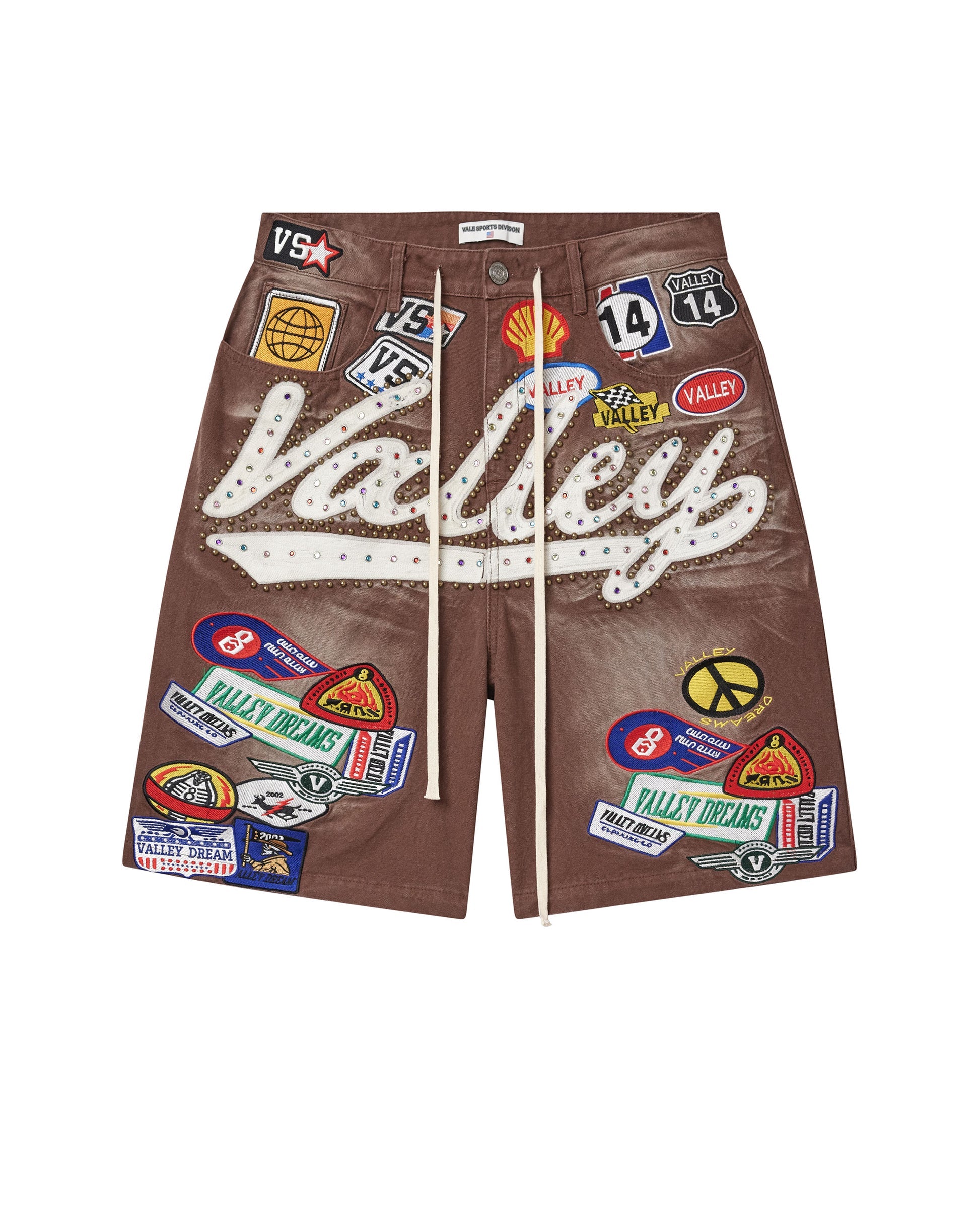 BROWN 1980S JORTS - Vale Forever
