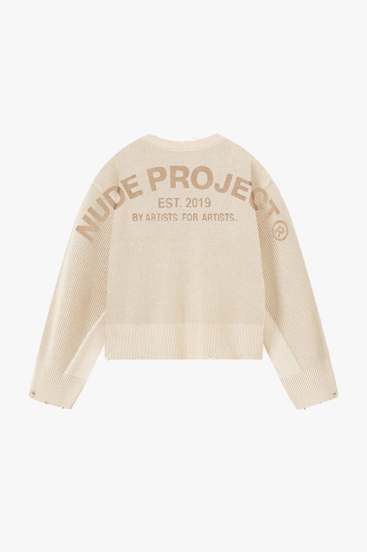 Perfect Cropped Knit Sweater Beige