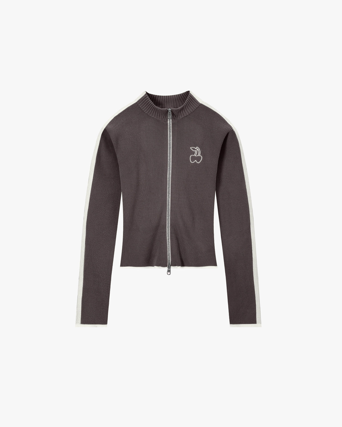 Cherries Full-Zip Knit Brown