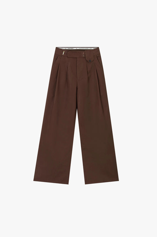 Pleated Chino Pants Brown
