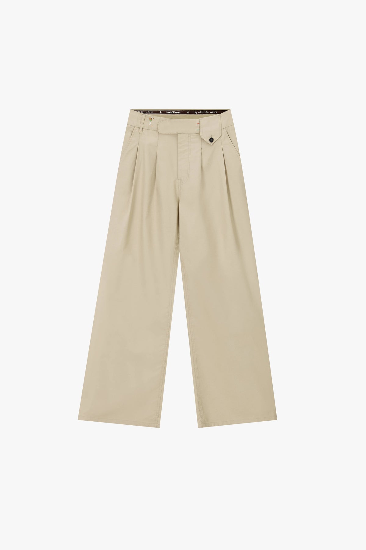 Pleated Chino Pants Beige