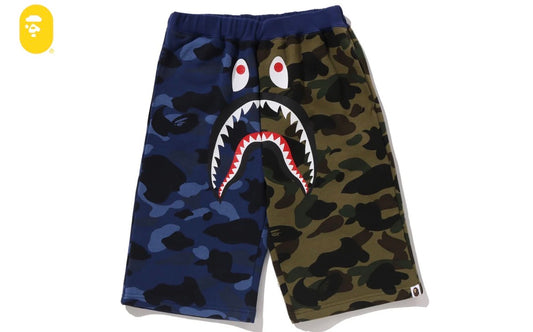 SPLIT CAMO SHARK SWEAT SHORTS