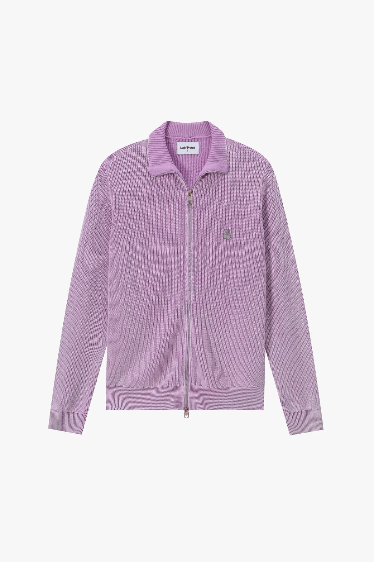 Shady Knit Zip-Up Cardigan Purple