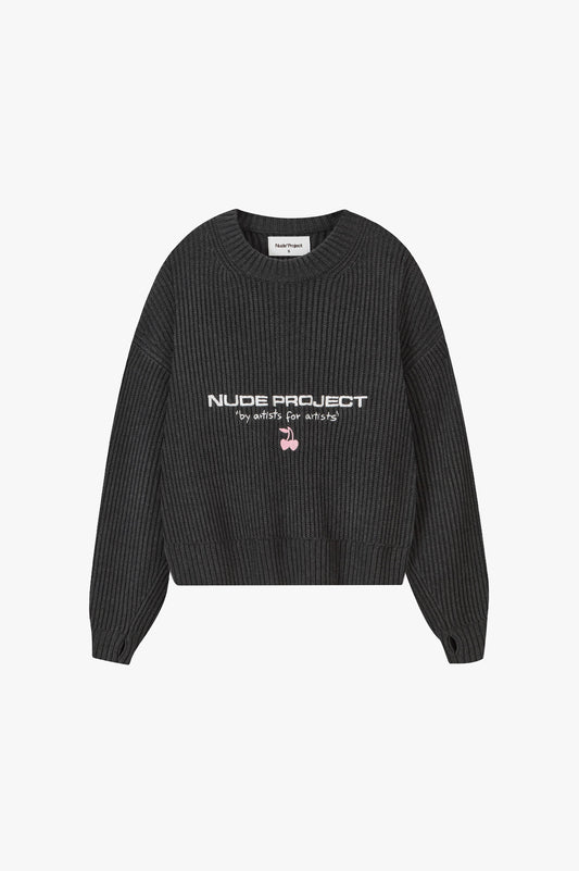 Wavy Knit Sweater Ash