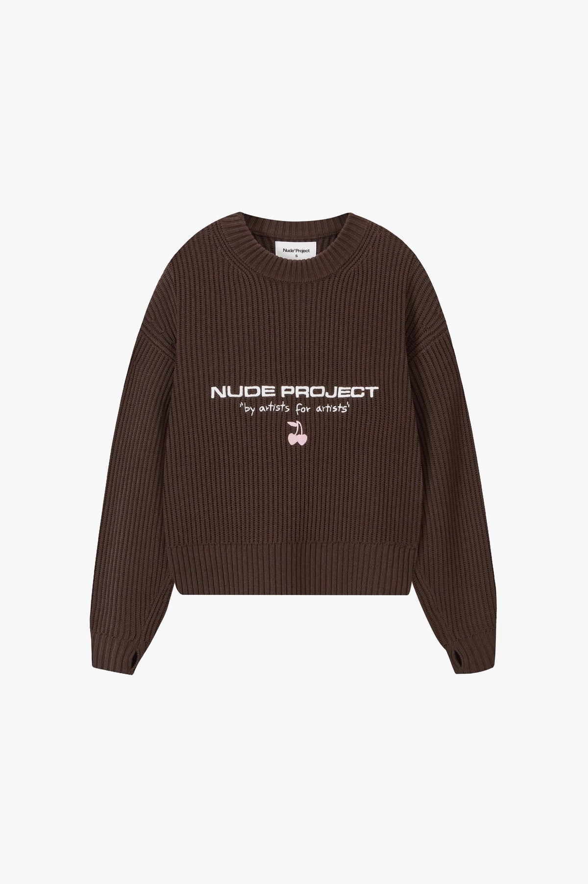 Wavy Knit Sweater Brown