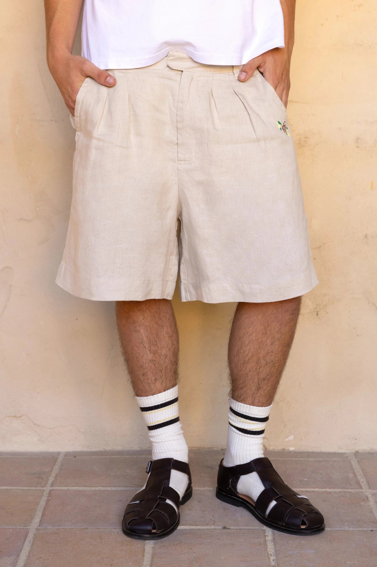 Kimchi Linen Shorts Beige