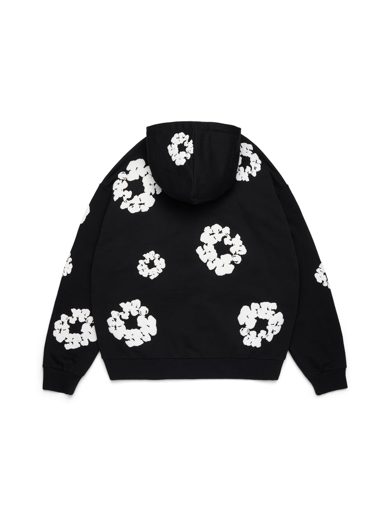 Cotton Wreath Hoodie Black