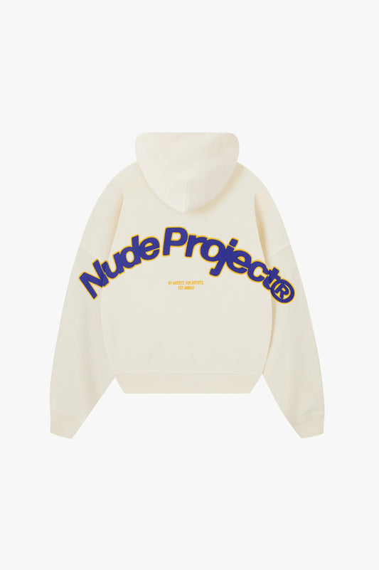 Sudadera Con Cremallera Blanco Crema