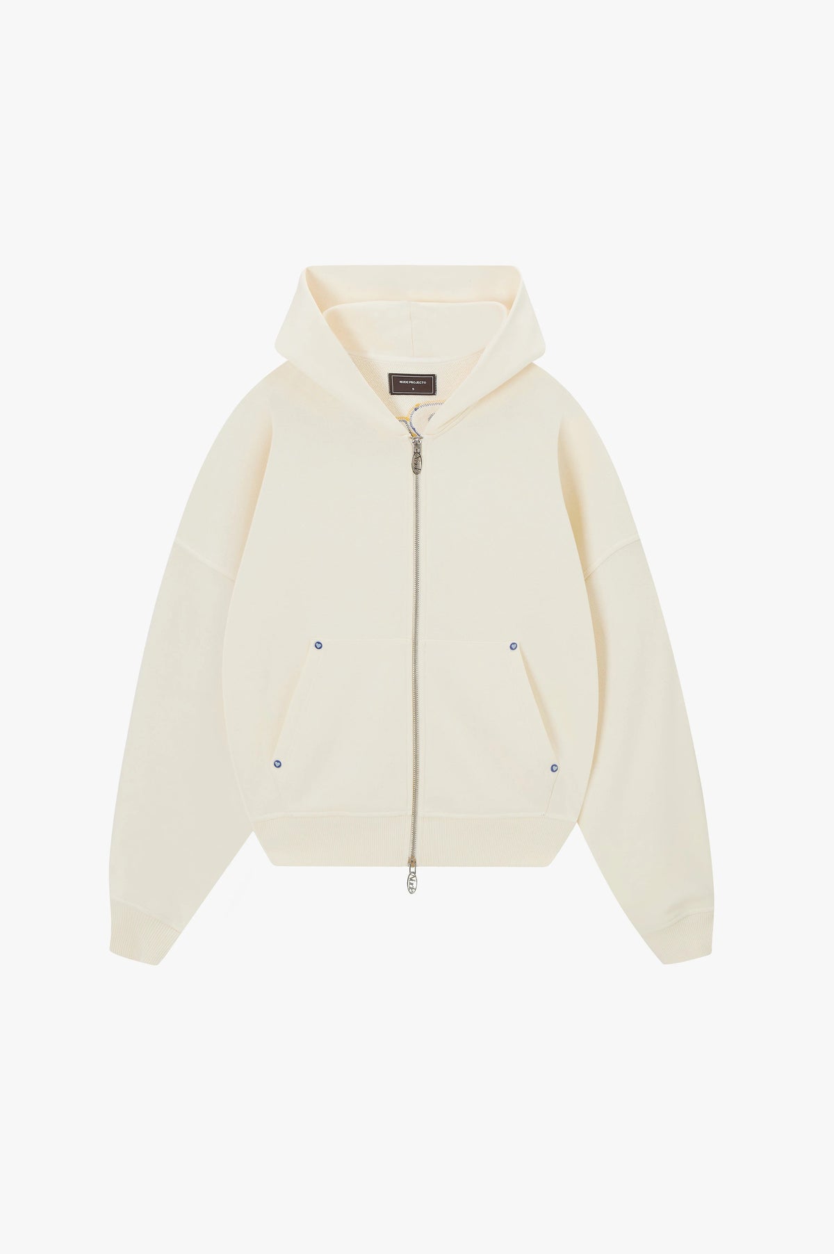 Sudadera Con Cremallera Blanco Crema