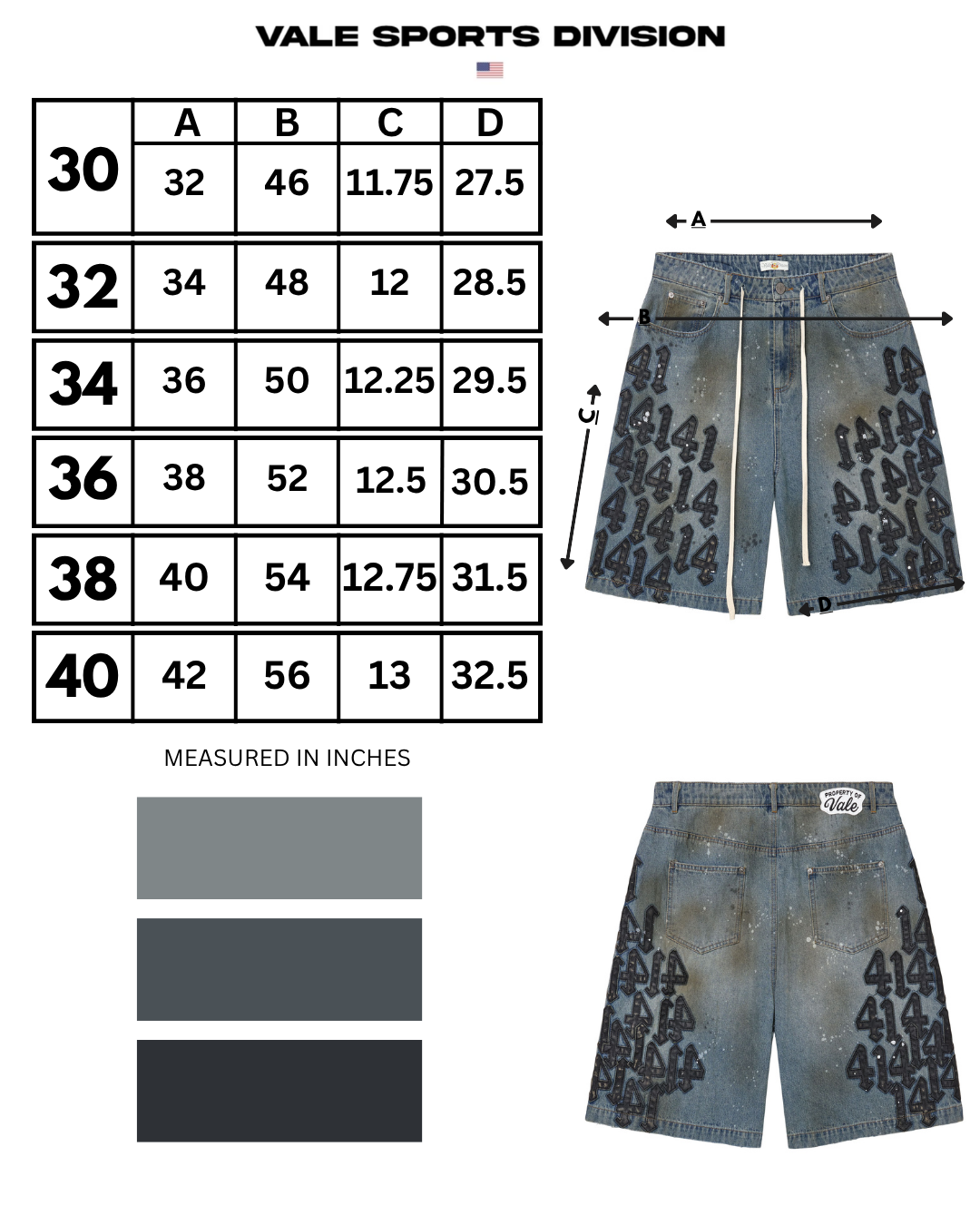 BLACK CHARM JORTS - Vale Forever