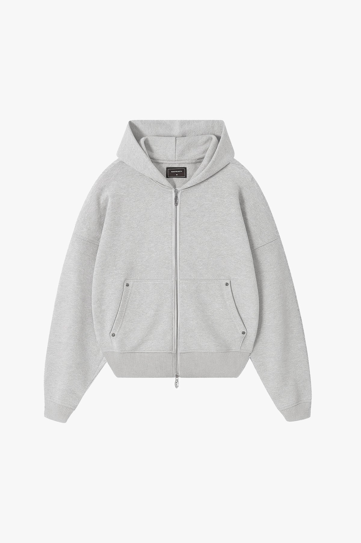 Beast Zip-up Hoodie Grey Melange