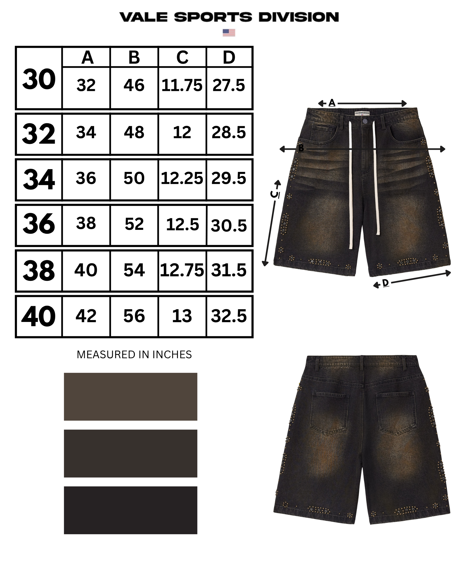 FORGED BLACK JORTS - Vale Forever