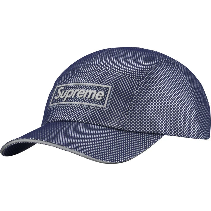 Metallic Mesh Camp Cap — Navy