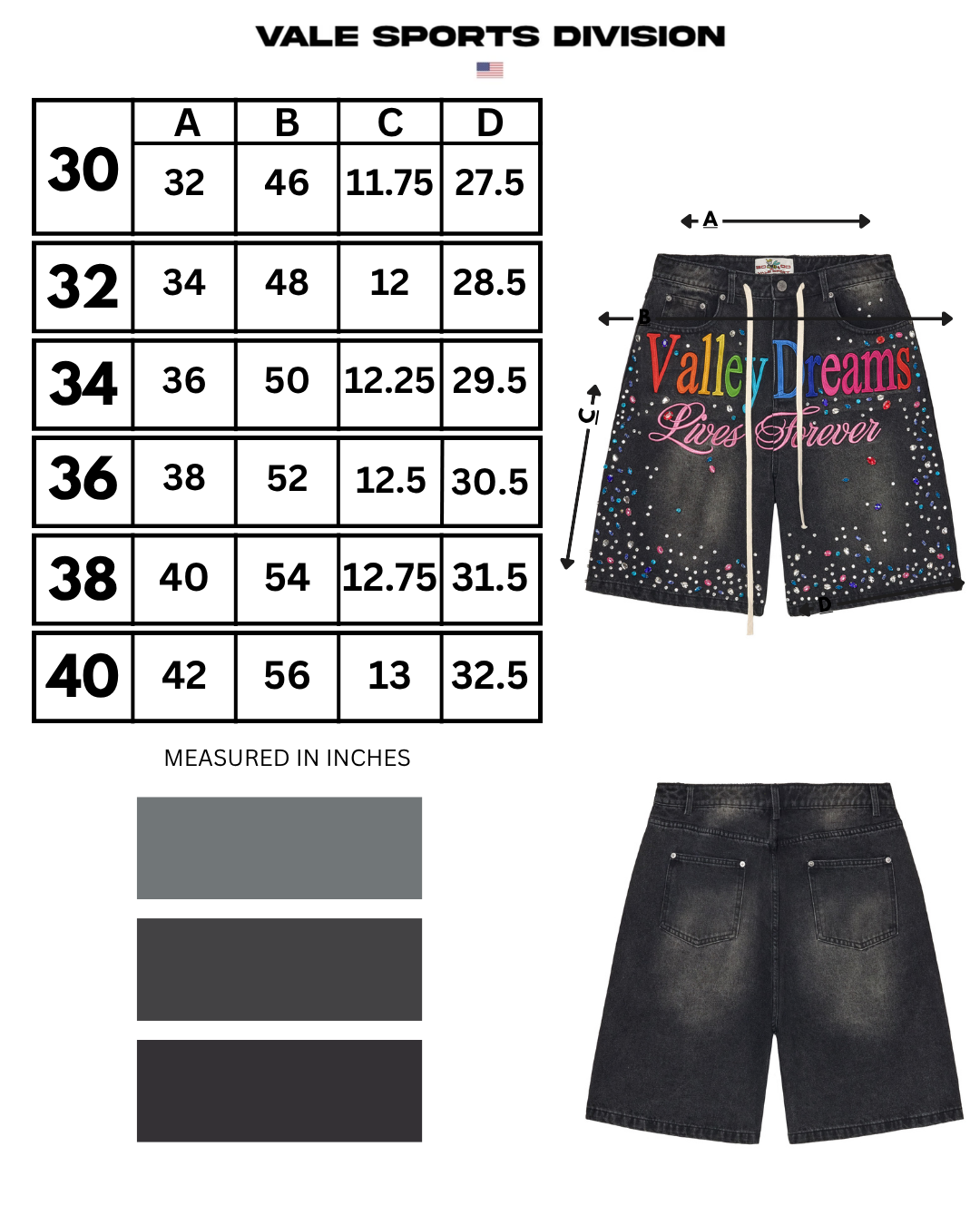 ICE CREAM JORTS [BLACK] - Vale Forever