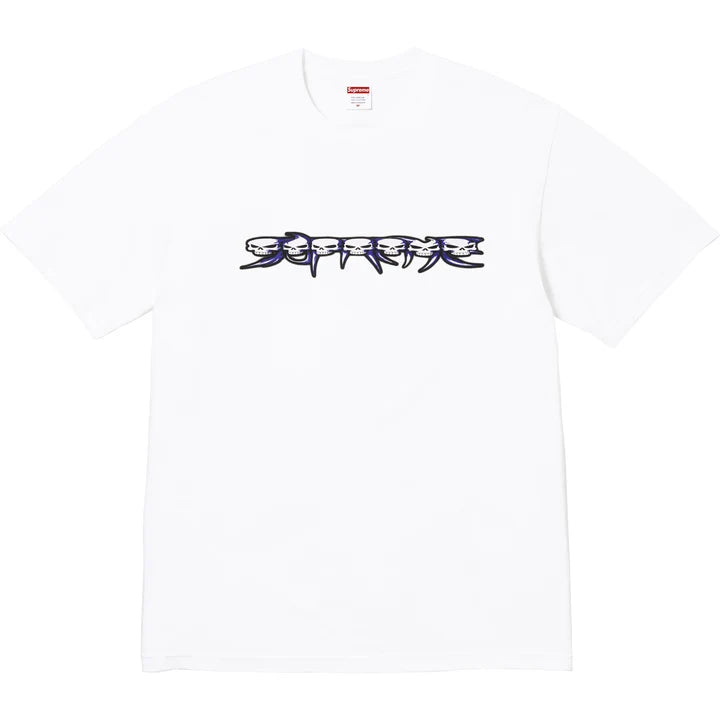 Skulls Spellout Tee — White