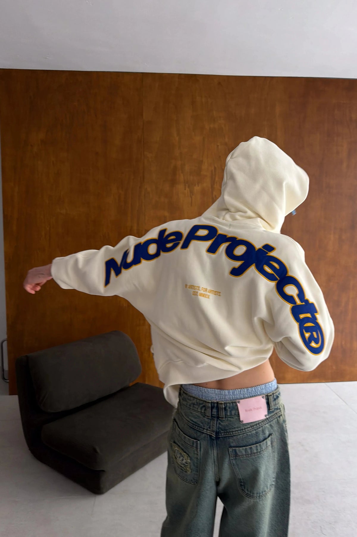 Sudadera Con Cremallera Blanco Crema