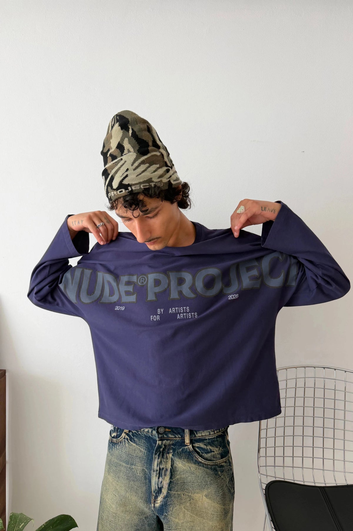 Macro Long-Sleeve Tee Navy