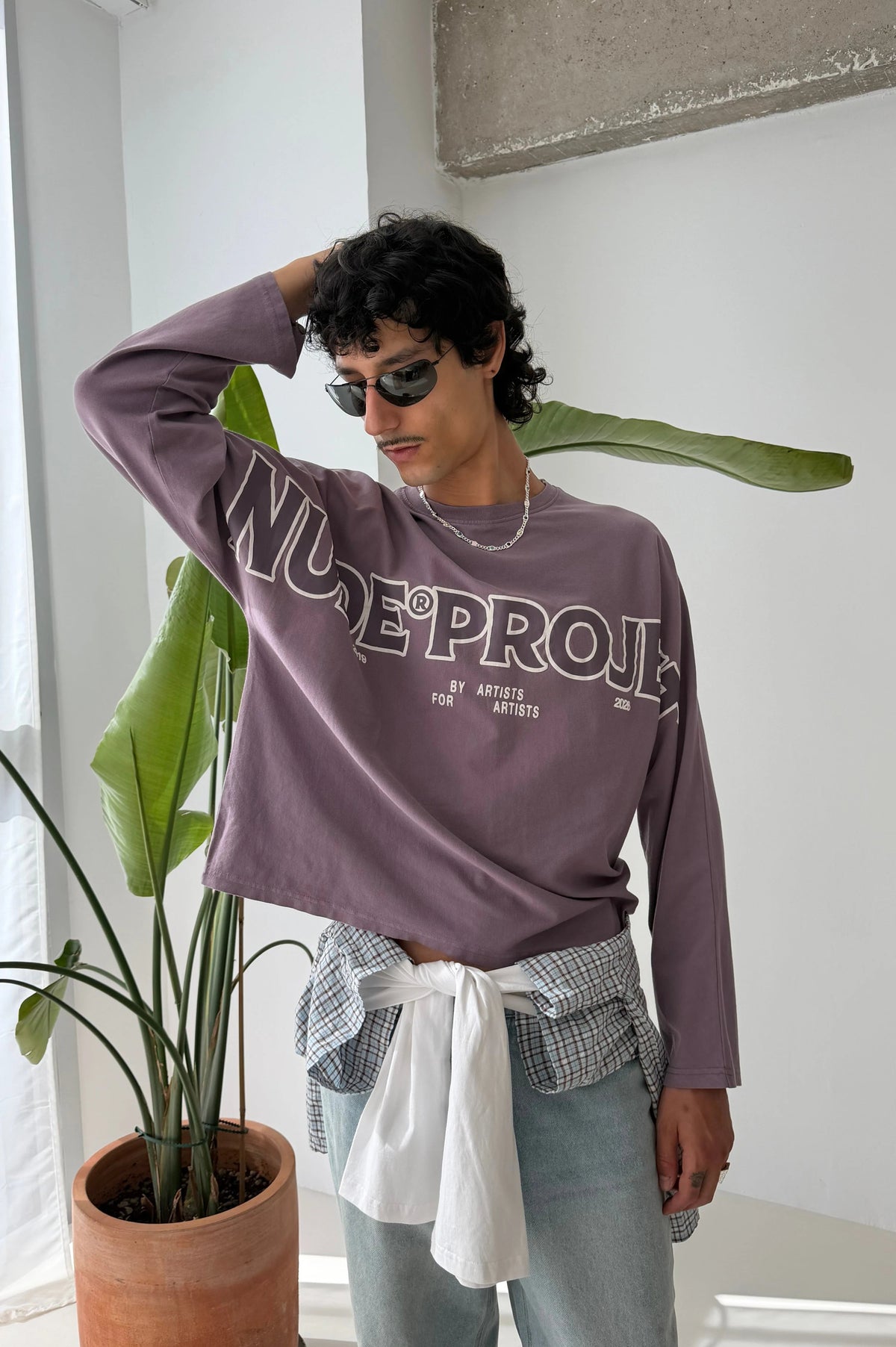 Macro Long-Sleeve Tee Lilac