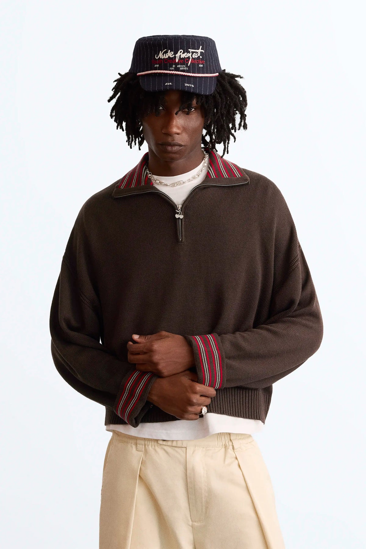 The Consultant Quarter-Zip Knit Brown
