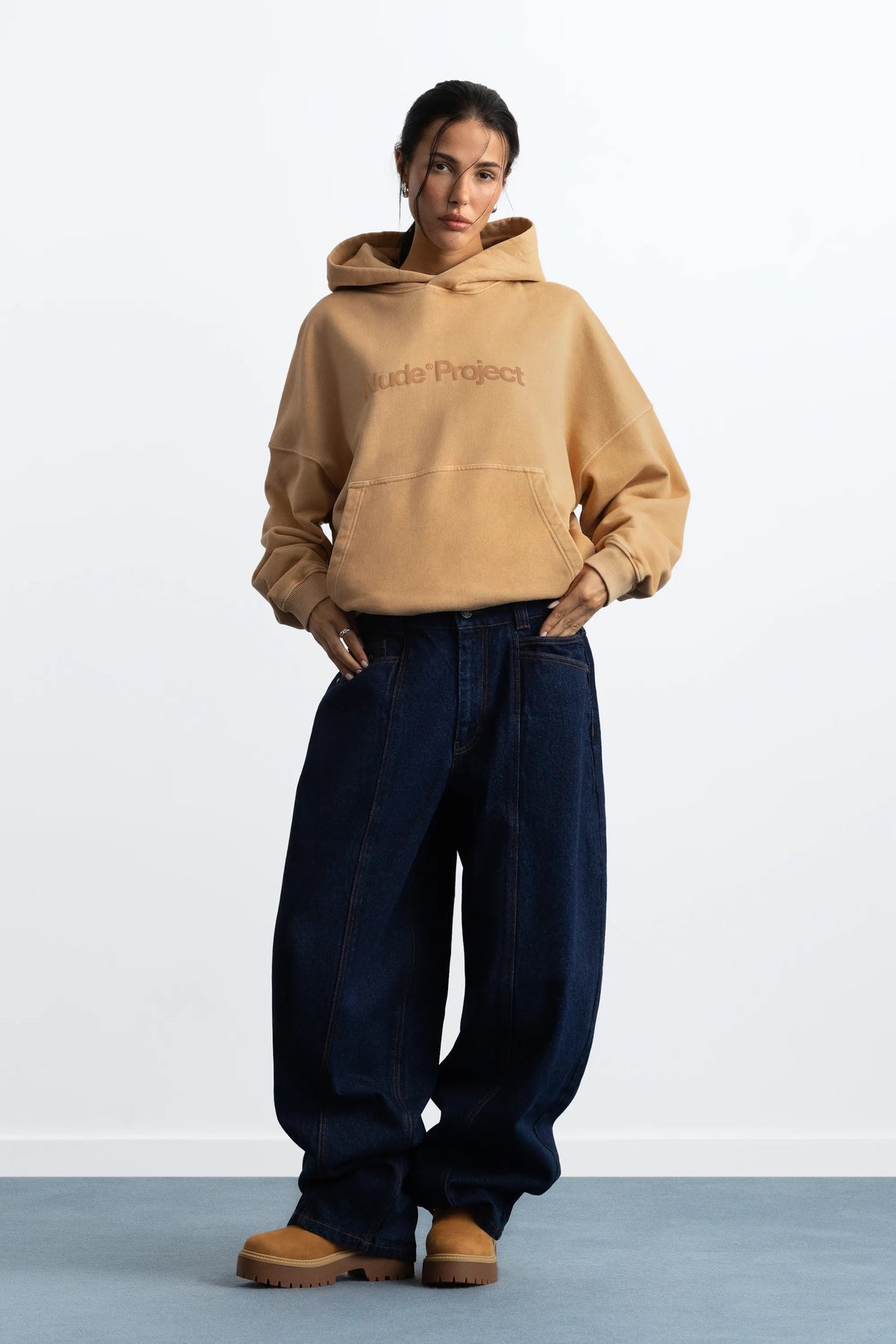 Box Logo Hoodie Beige