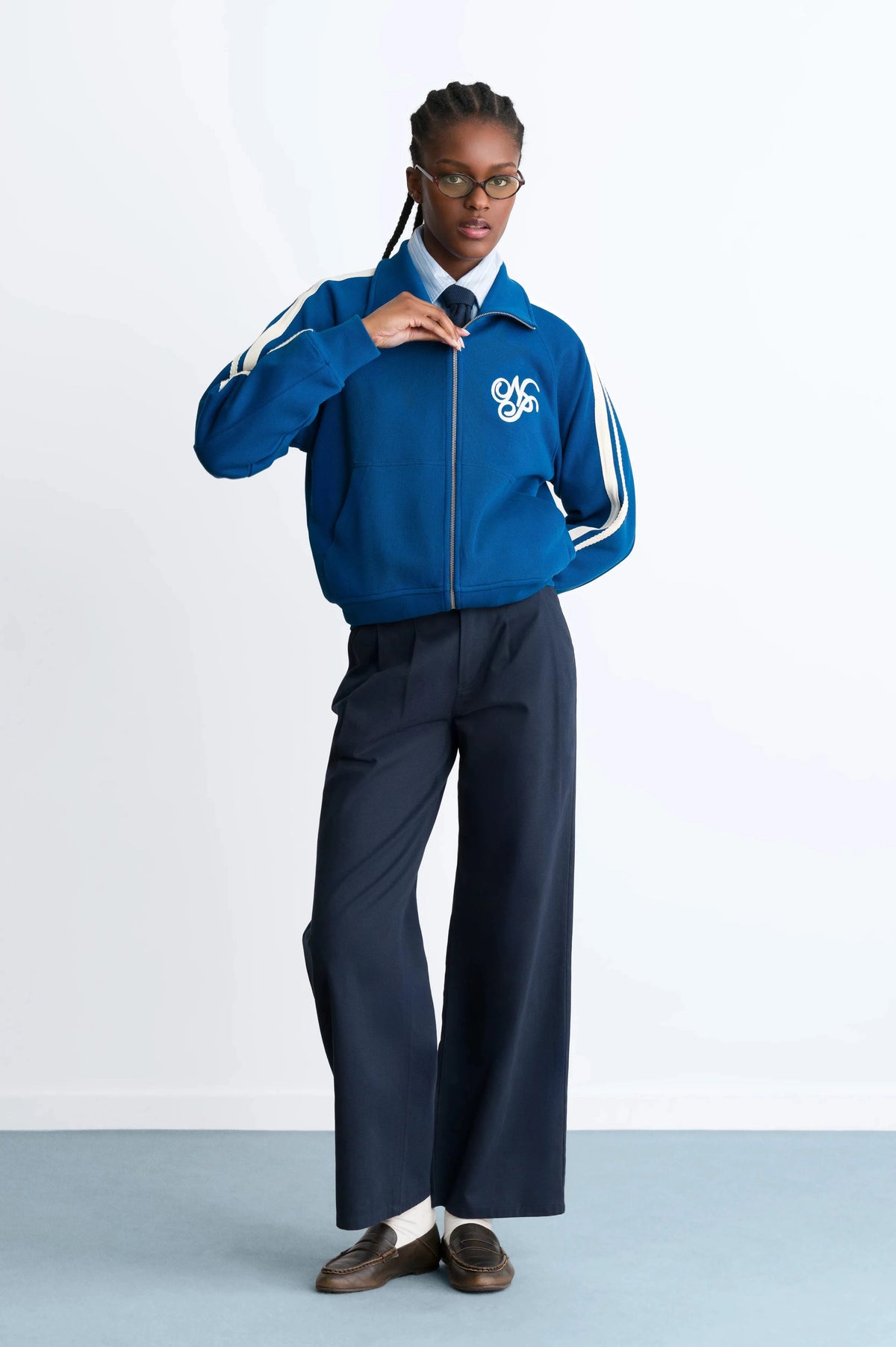 Vinyl Chino Pants Navy