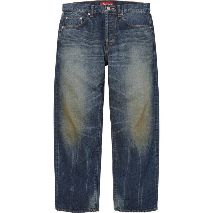 Distressed Loose Fit Selvedge Jean — Indigo