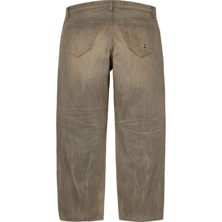 Distressed Loose Fit Selvedge Jean — Washed Grey