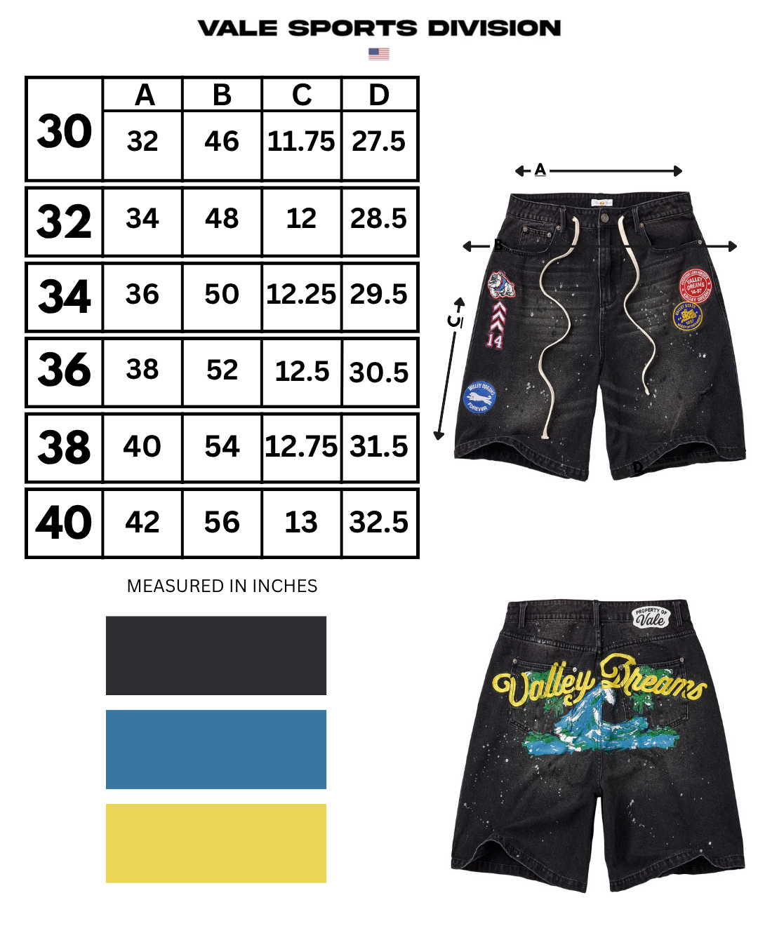 PARADISE JORTS [BLACK] - Vale Forever
